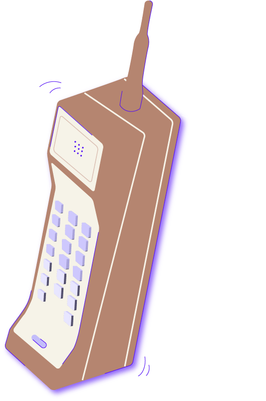 Illustration of a old mobile phone