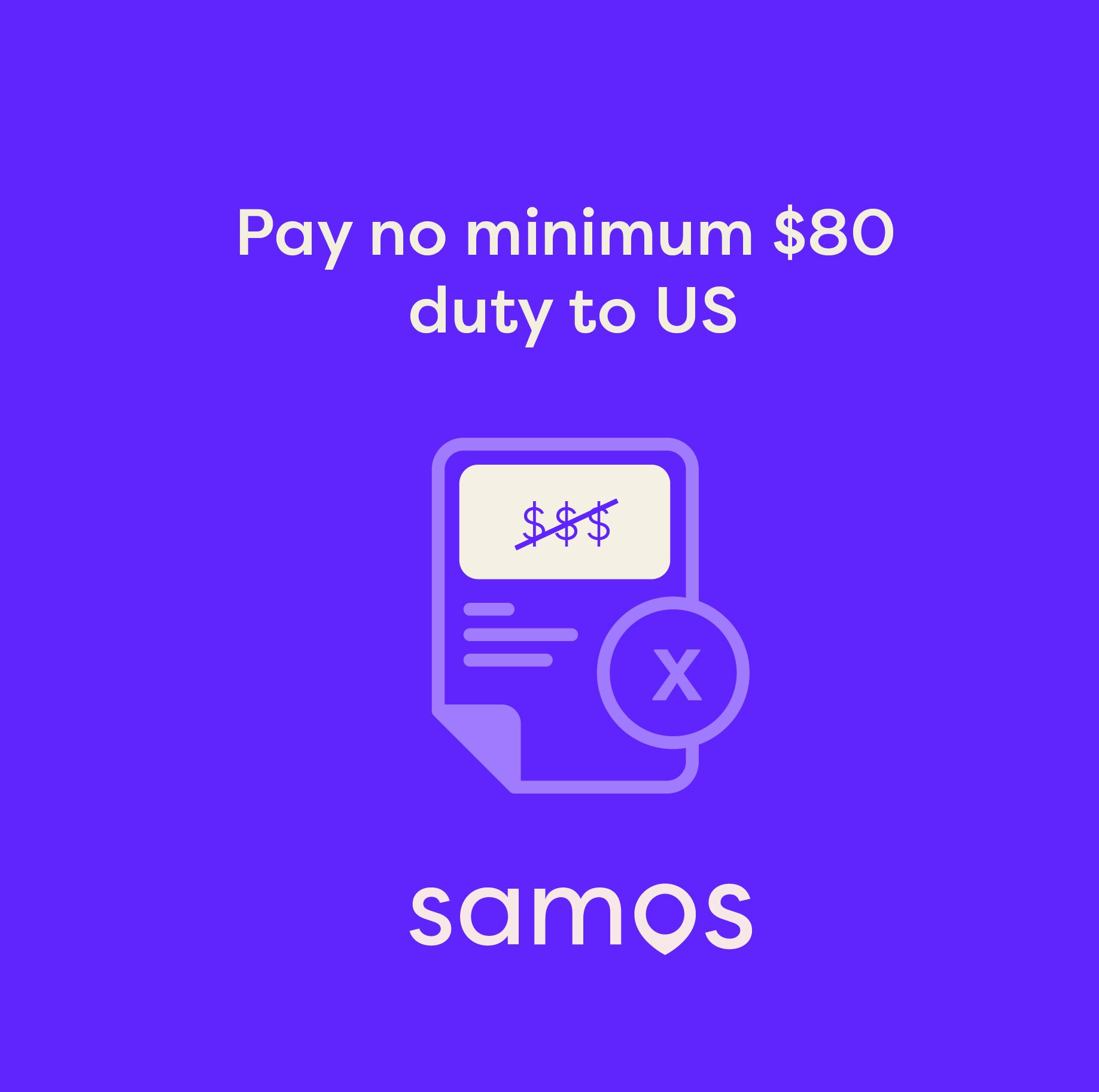 How to avoid the $80 minimum duty to US